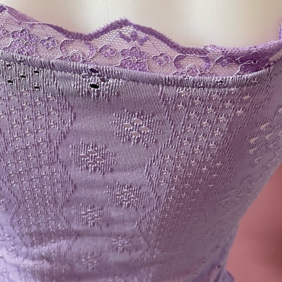 🍬 NEW MEDIUM  - sexy Lila purple crop top shirt - dentelle short chandail - Picture 5 of 5